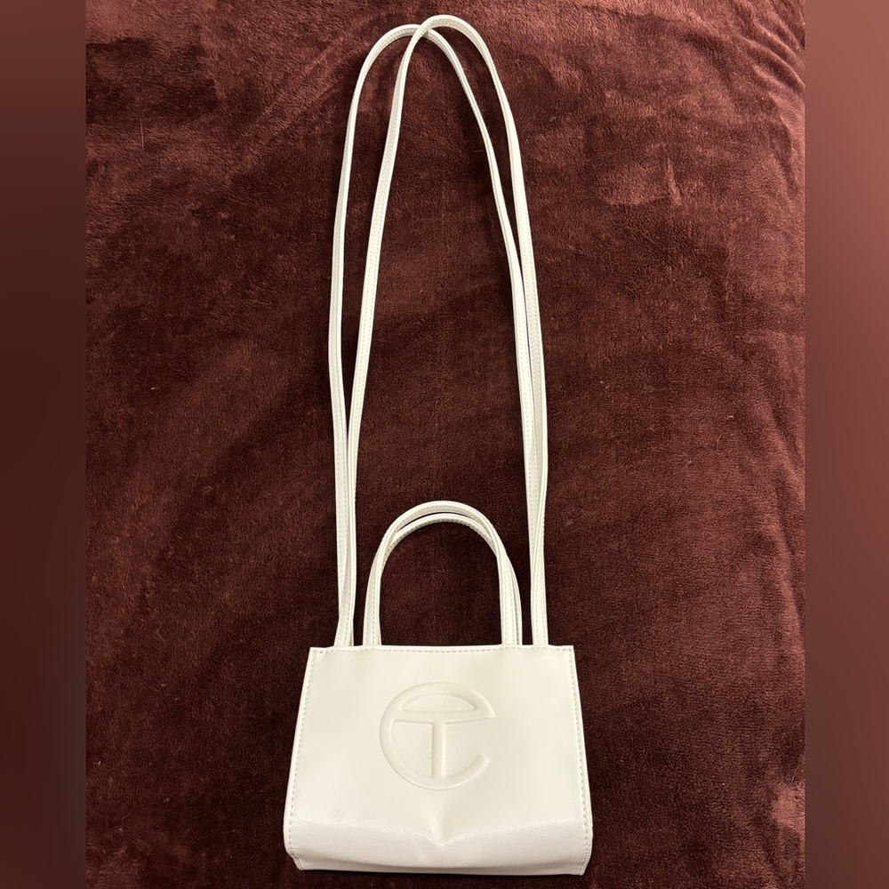 Brand New Telfar White Mini Bag with Iconic Logo